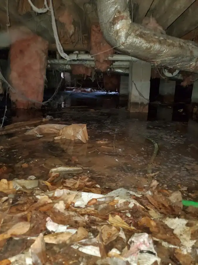 Crawl space flood assessment for Commercial Water Damage Restoration in Rocky Hill