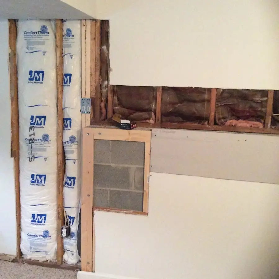 Wall insulation replacement during Contents Cleaning & Restoration in Rocky Hill